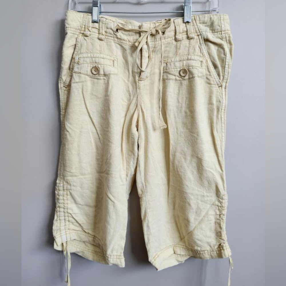 Anthro Linen Butter Yellow Shorts US4